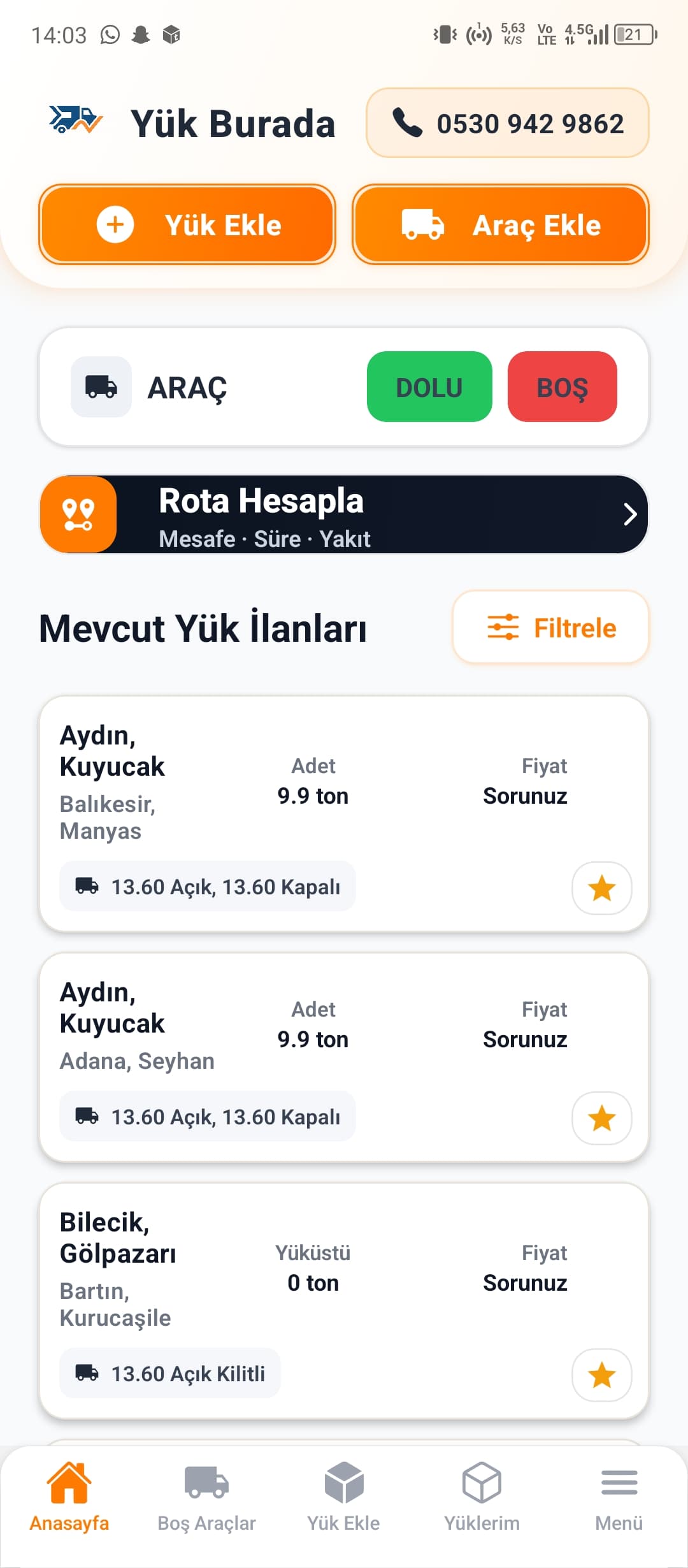 Yük Burada Mobil Uygulama